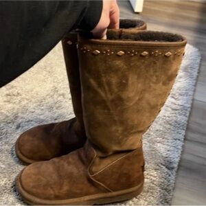 UGG Chestnut Suede Tall Boots